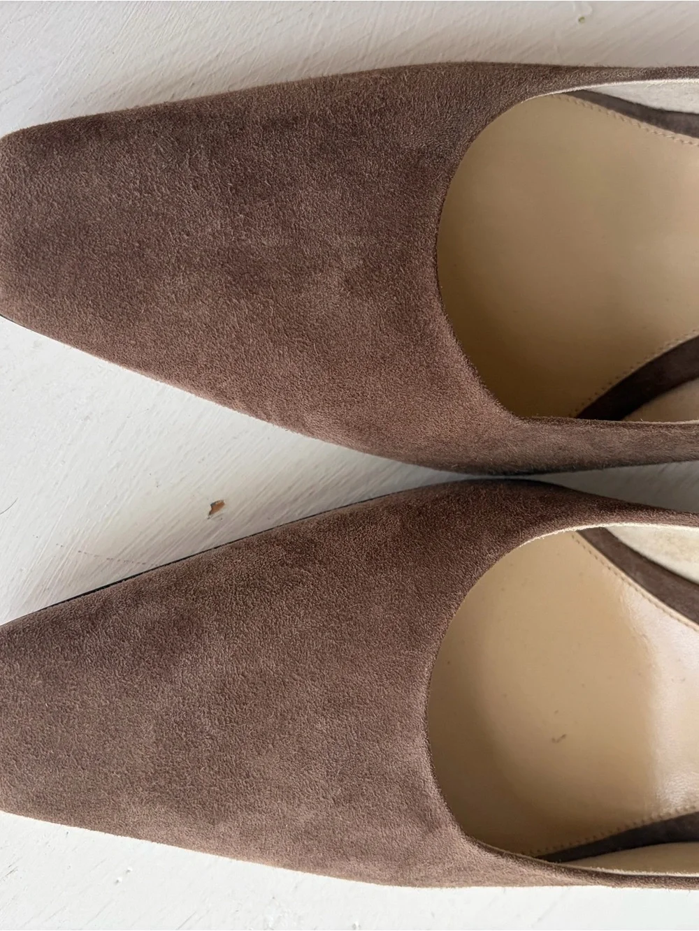 The Row Suede Square-Toe Pumps – Goatskin Suede – Made in Italy